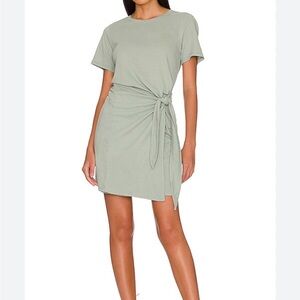 Rails Sage Green Tie-Side Mini Dress